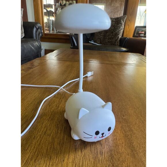 Other Other - Cute Cat Desk Lamp USB LED Kawaii Animal Light Flexible Neck White